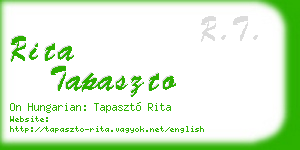 rita tapaszto business card